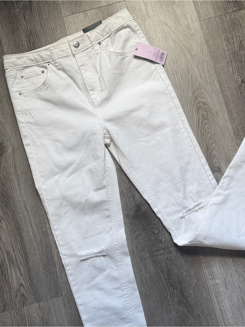 Wild Fable Women’s White High Rise Distressed Skinny 5-Pocket Jeans 8 NWT - 0201